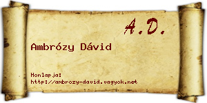 Ambrózy Dávid névjegykártya