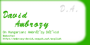 david ambrozy business card
